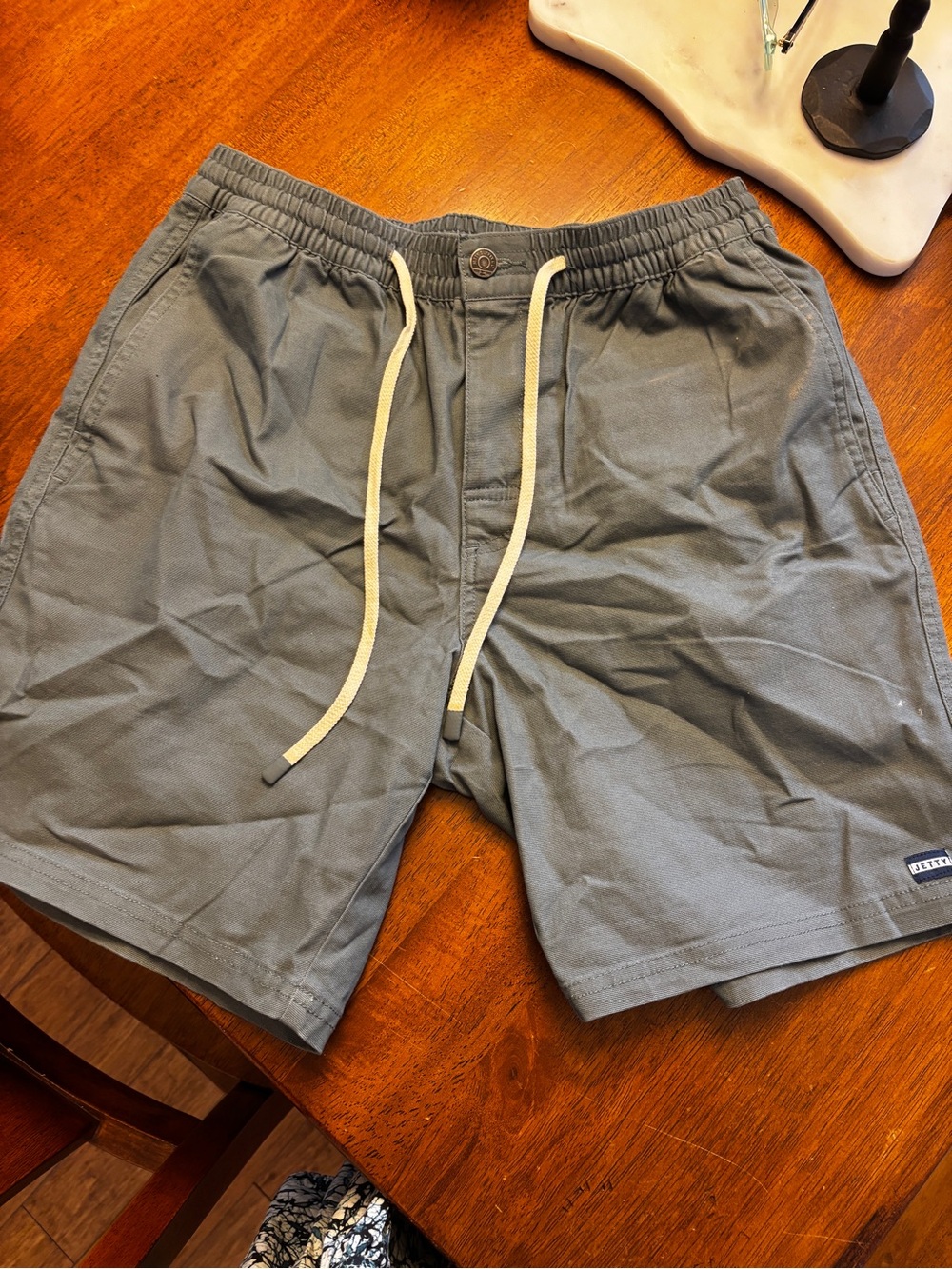 Jetty Men's medium grey canvas Drawstring Shorts